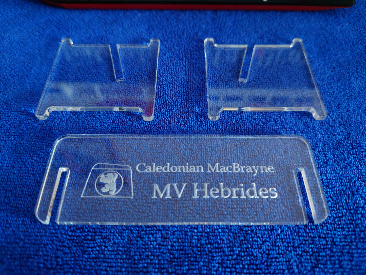 Laser Cut Acrylic Stand for MV Hebrides Calmac Ferry 1:500 scale ship/boat