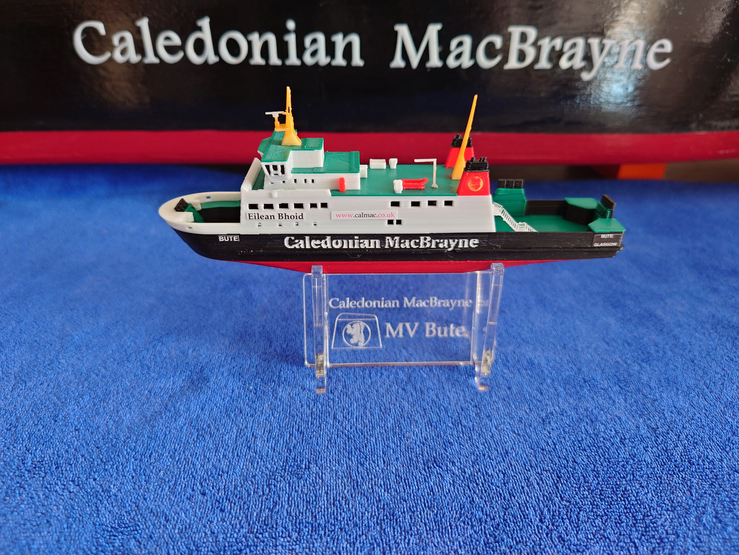 Laser Cut Acrylic Stand for MV Bute Calmac Ferry 1:500 scale ship/boat