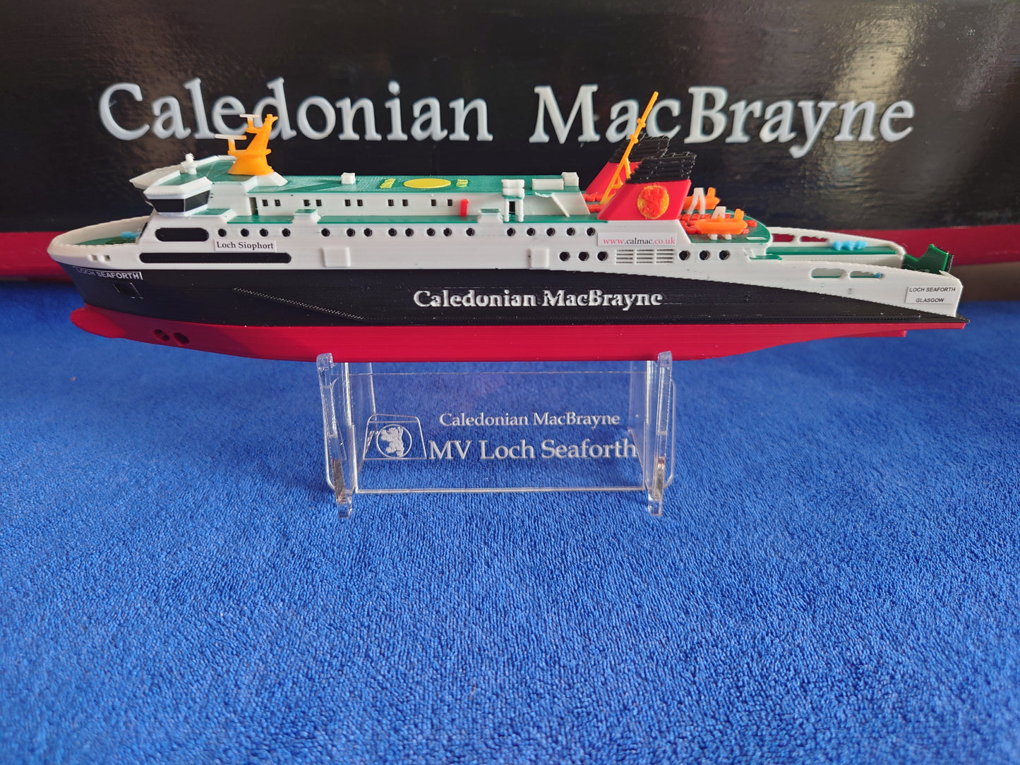 Laser Cut Acrylic Stand for MV Loch Seaforth Calmac Ferry 1:500 scale ship/boat
