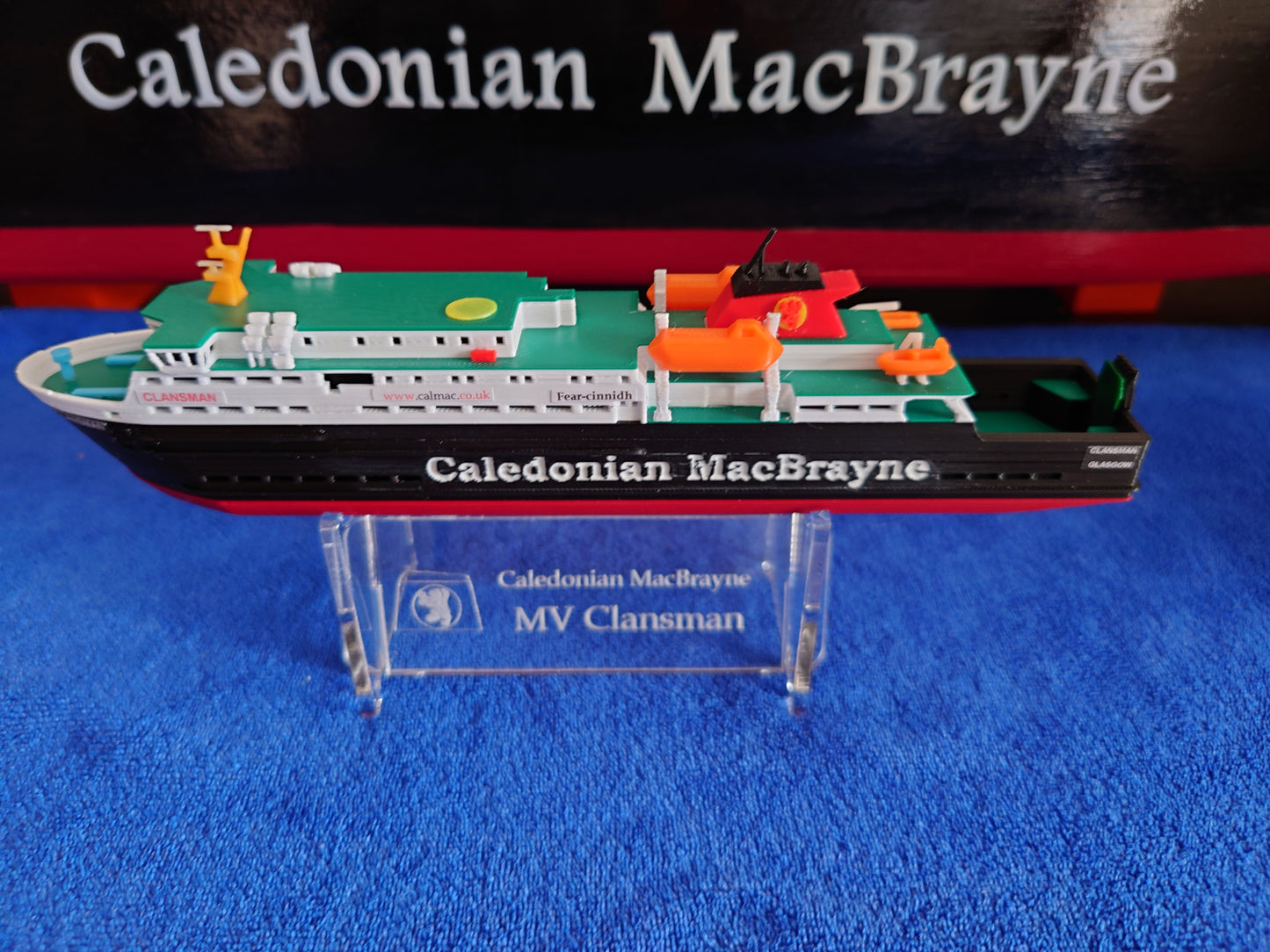 Laser Cut Acrylic Stand for MV Clansman Calmac Ferry 1:500 scale ship/boat