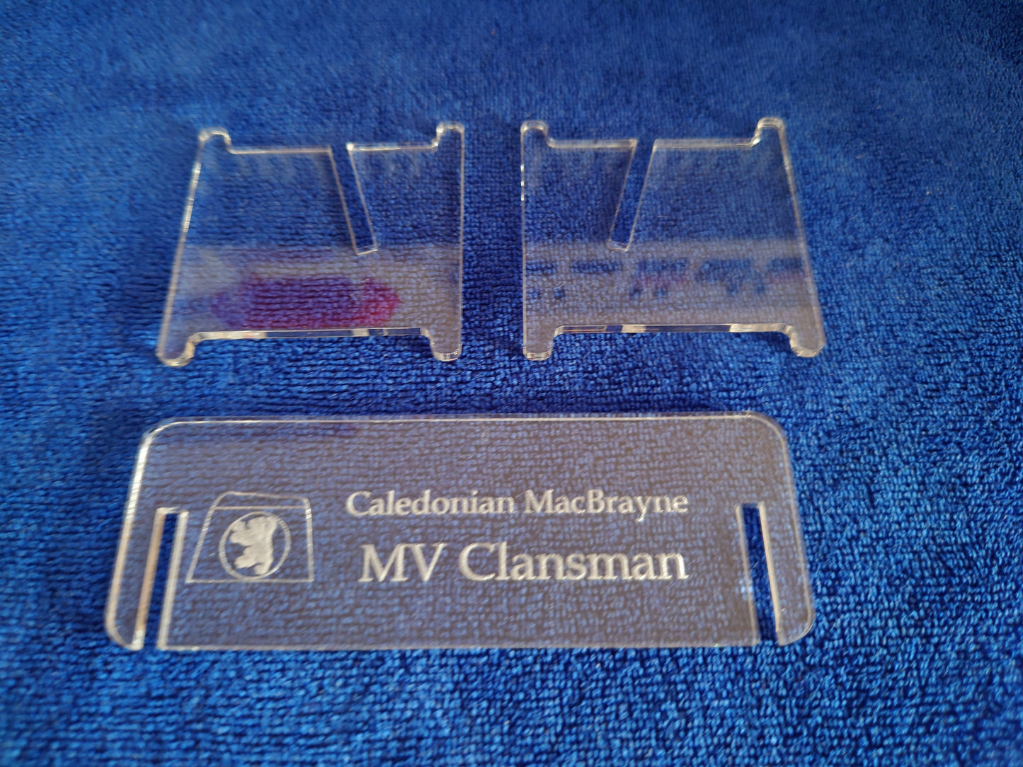 Laser Cut Acrylic Stand for MV Clansman Calmac Ferry 1:500 scale ship/boat