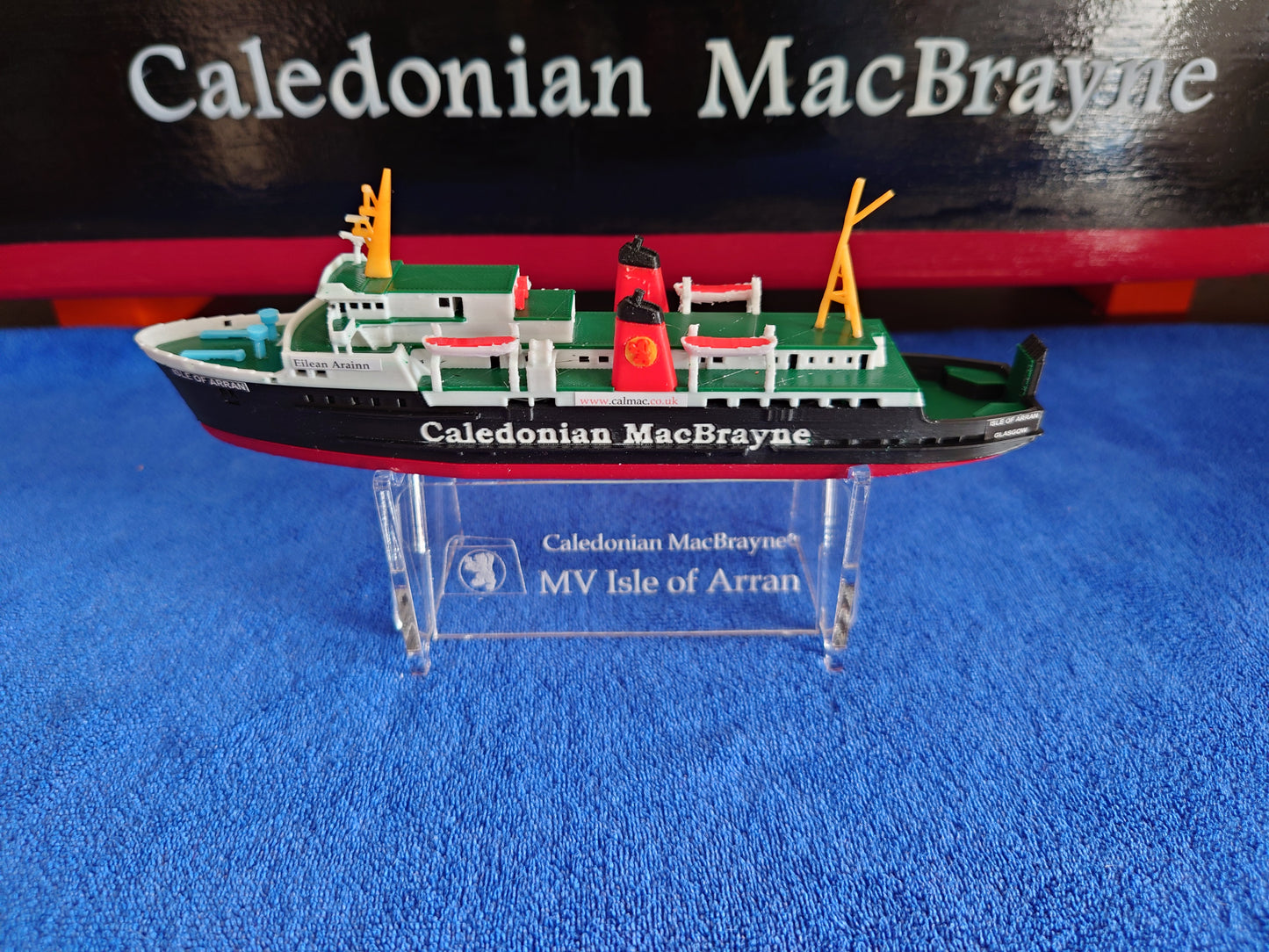 Laser Cut Acrylic Stand for MV Isle of Arran Calmac Ferry 1:500 scale ship/boat