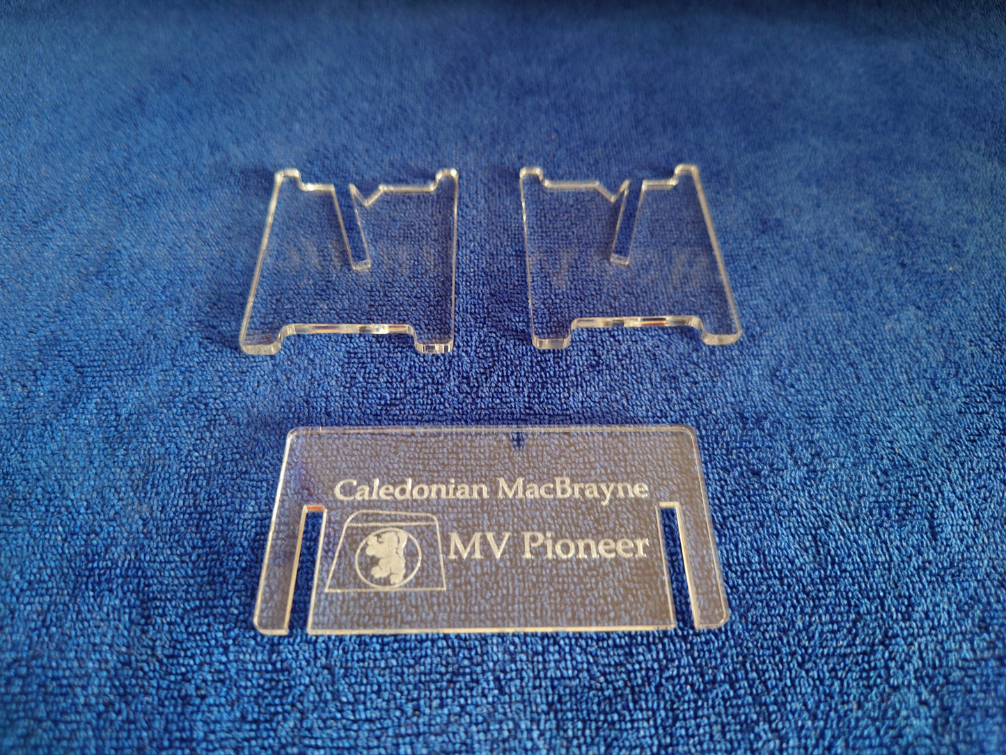 Laser Cut Acrylic Stand for MV Pioneer Calmac Ferry 1:500 scale ship/boat