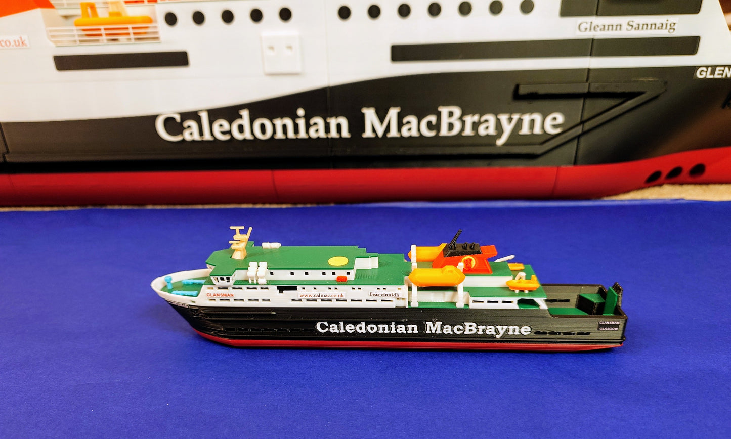 MV Clansman 3d Printed Calmac Model Ferry 1:500 scale ship/boat