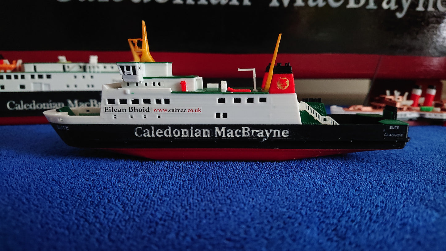 MV Bute 3d Printed Calmac Model Ferry 1:500 scale ship/boat