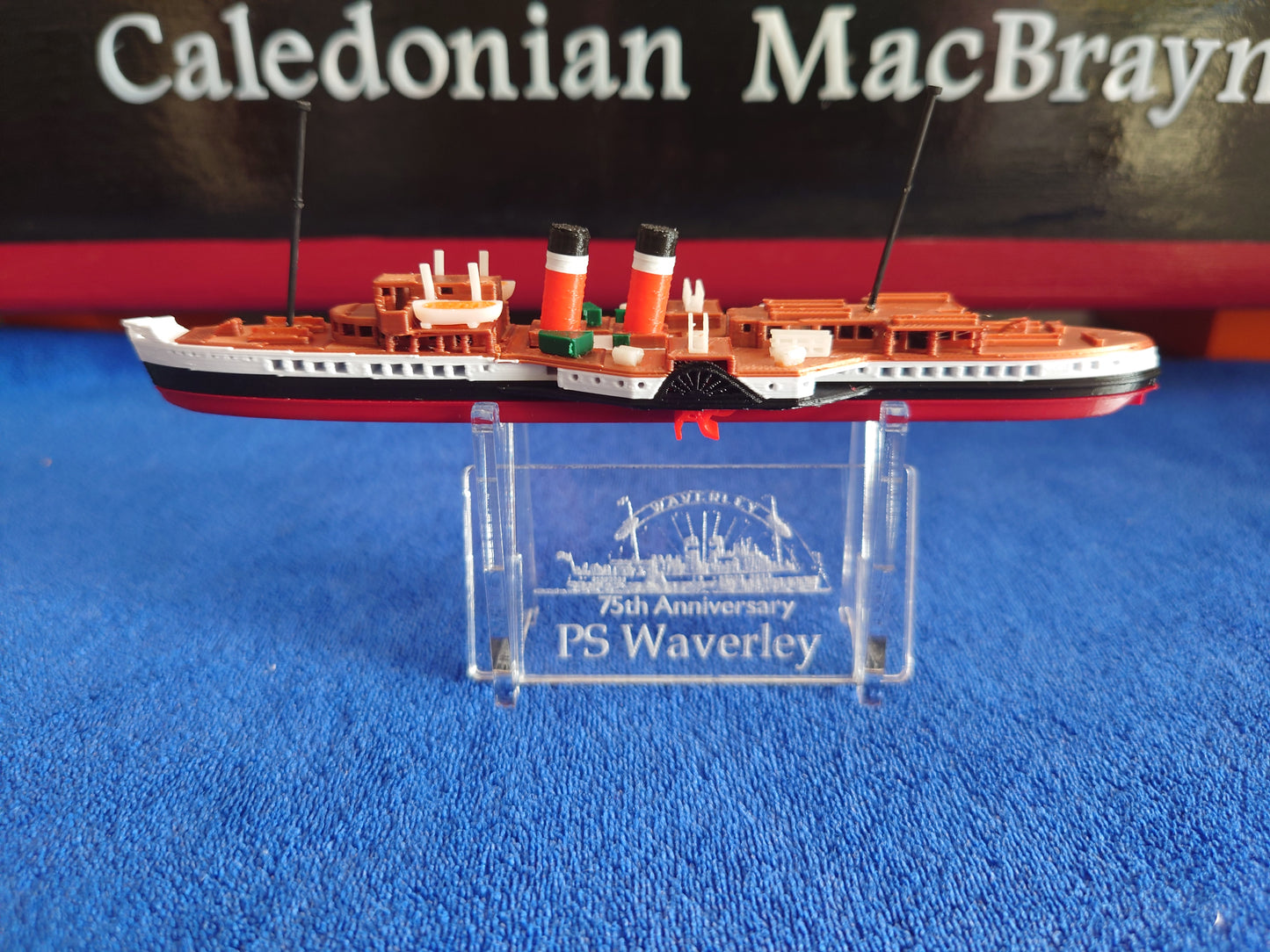 Laser Cut Acrylic Stand for Paddle Steamer Waverley 1:500 scale ship/boat