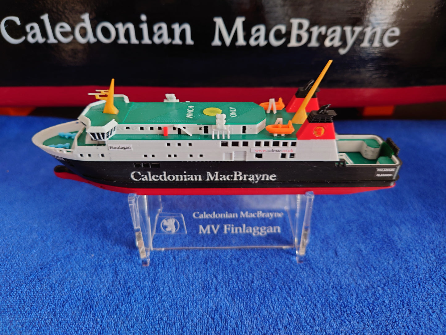 Laser Cut Acrylic Stand for MV Finlaggan Calmac Ferry 1:500 scale ship/boat