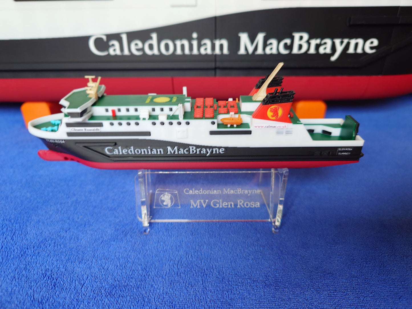 Laser Cut Acrylic Stand for MV Glen Rosa Calmac Ferry 1:500 scale ship/boat